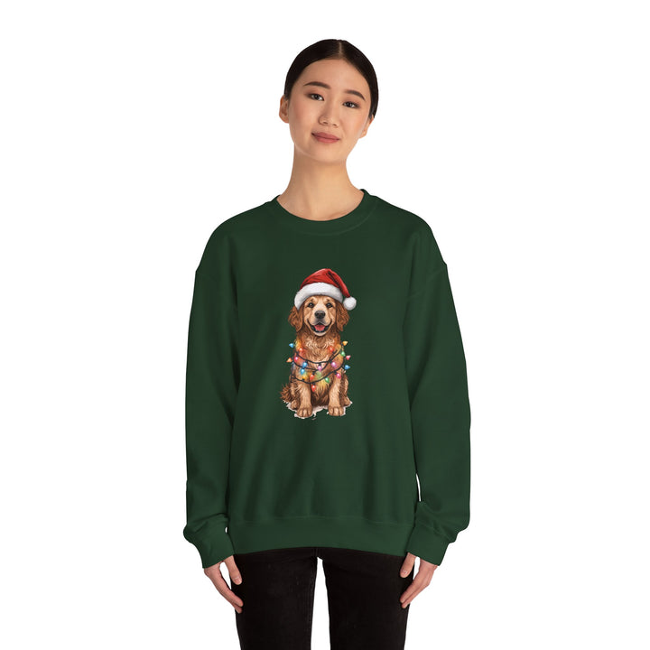 Golden Retriever Christmas Lights Sweatshirt | Cute Dog Santa Holiday Crewneck
