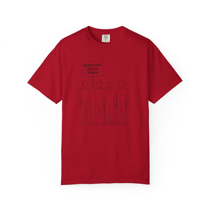 Democracy Dies in Silence T-Shirt – Minimalist Protest Graphic Tee for Free Speech- Ten & Timber