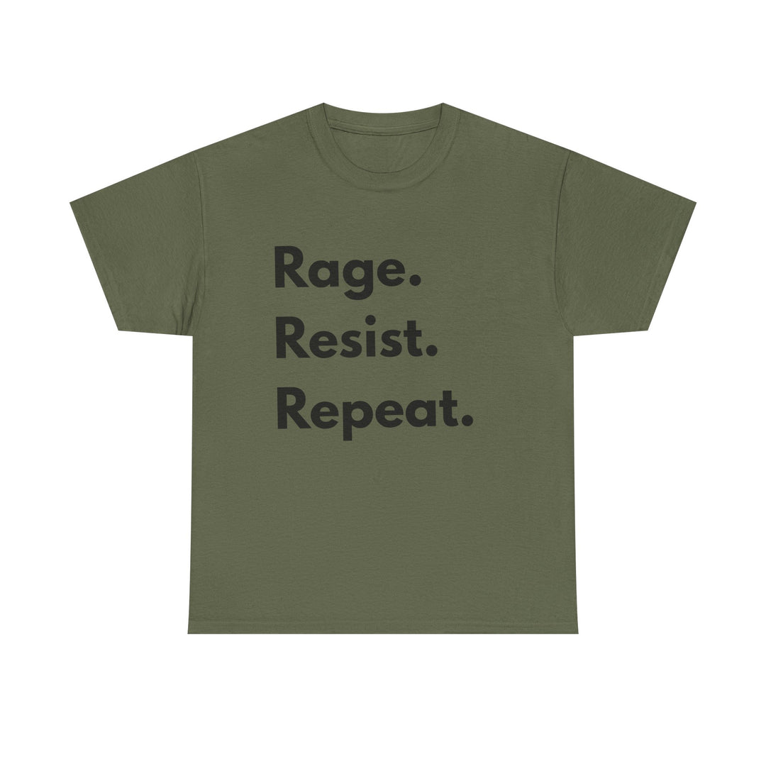 Rage Resist Repeat TShirt  Bold Protest Statement Tee Unisex Resistance Shirt Activist Apparel Social Justice Graphic Tee