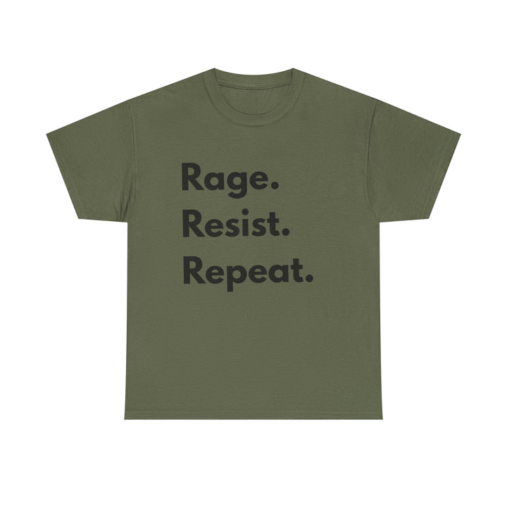 Rage Resist Repeat TShirt  Bold Protest Statement Tee Unisex Resistance Shirt Activist Apparel Social Justice Graphic Tee