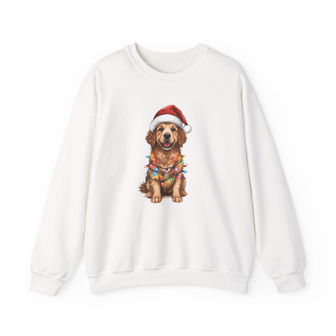 Golden Retriever Christmas Lights Sweatshirt | Cute Dog Santa Holiday Crewneck