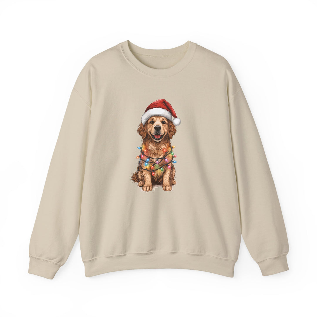 Golden Retriever Christmas Lights Sweatshirt | Cute Dog Santa Holiday Crewneck