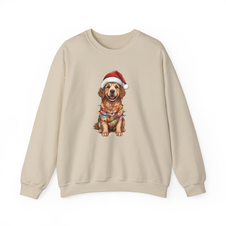 Golden Retriever Christmas Lights Sweatshirt | Cute Dog Santa Holiday Crewneck