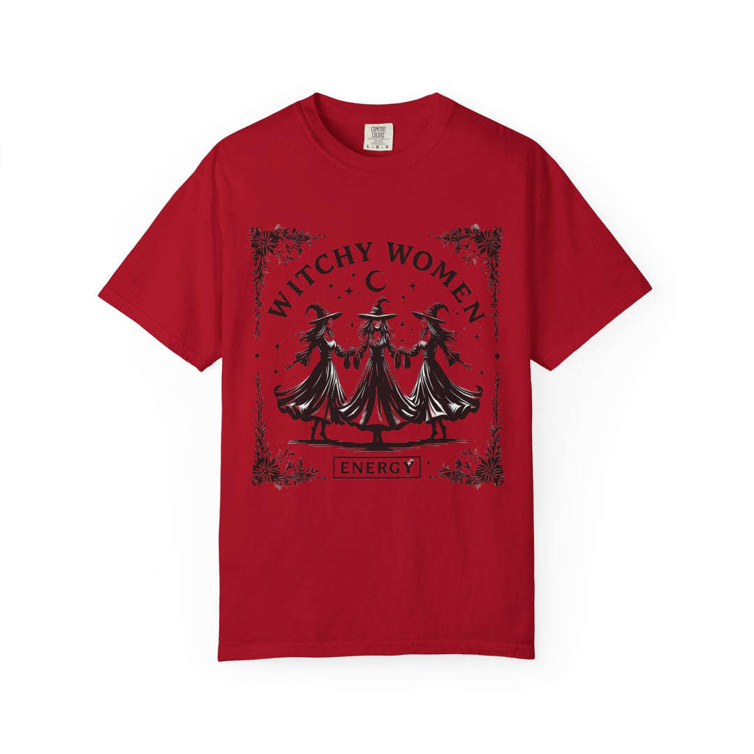 Witchy Women Energy T-Shirt, Unisex Garment-Dyed Tee, Boho Shirt, Halloween Apparel, Spiritual Gift, Tarot Lovers Top- Ten & Timber