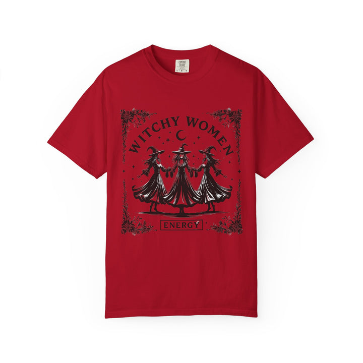 Witchy Women Energy T-Shirt, Unisex Garment-Dyed Tee, Boho Shirt, Halloween Apparel, Spiritual Gift, Tarot Lovers Top- Ten & Timber