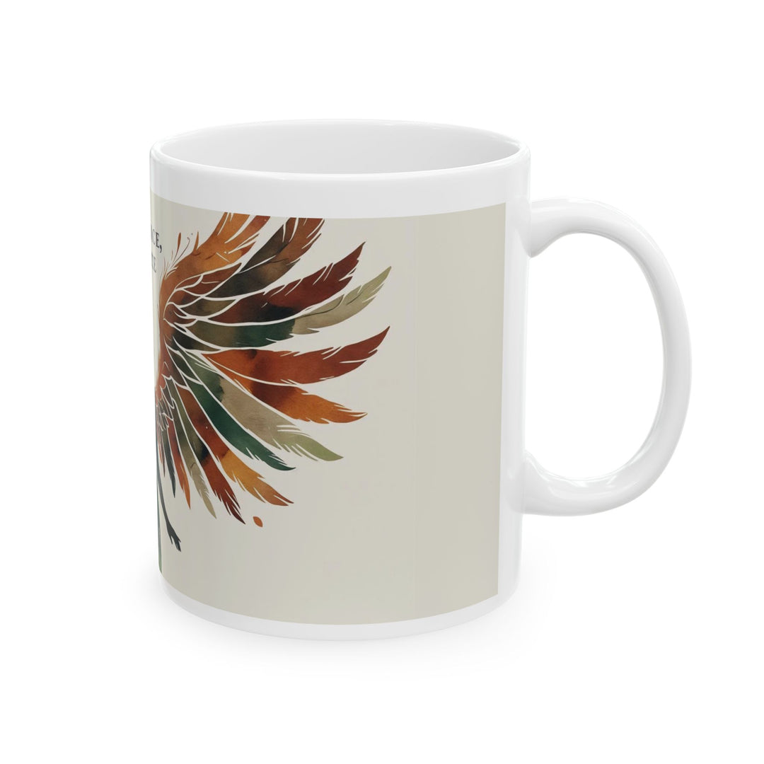 Rise Fierce, Rise Free Mug Boho Phoenix Wings Coffee Cup Inspirational Women Empowerment Gift- Ten & Timber