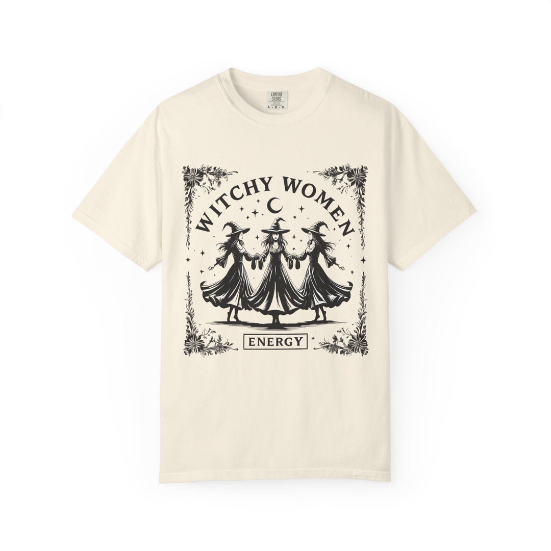 Witchy Women Energy T-Shirt, Unisex Garment-Dyed Tee, Boho Shirt, Halloween Apparel, Spiritual Gift, Tarot Lovers Top