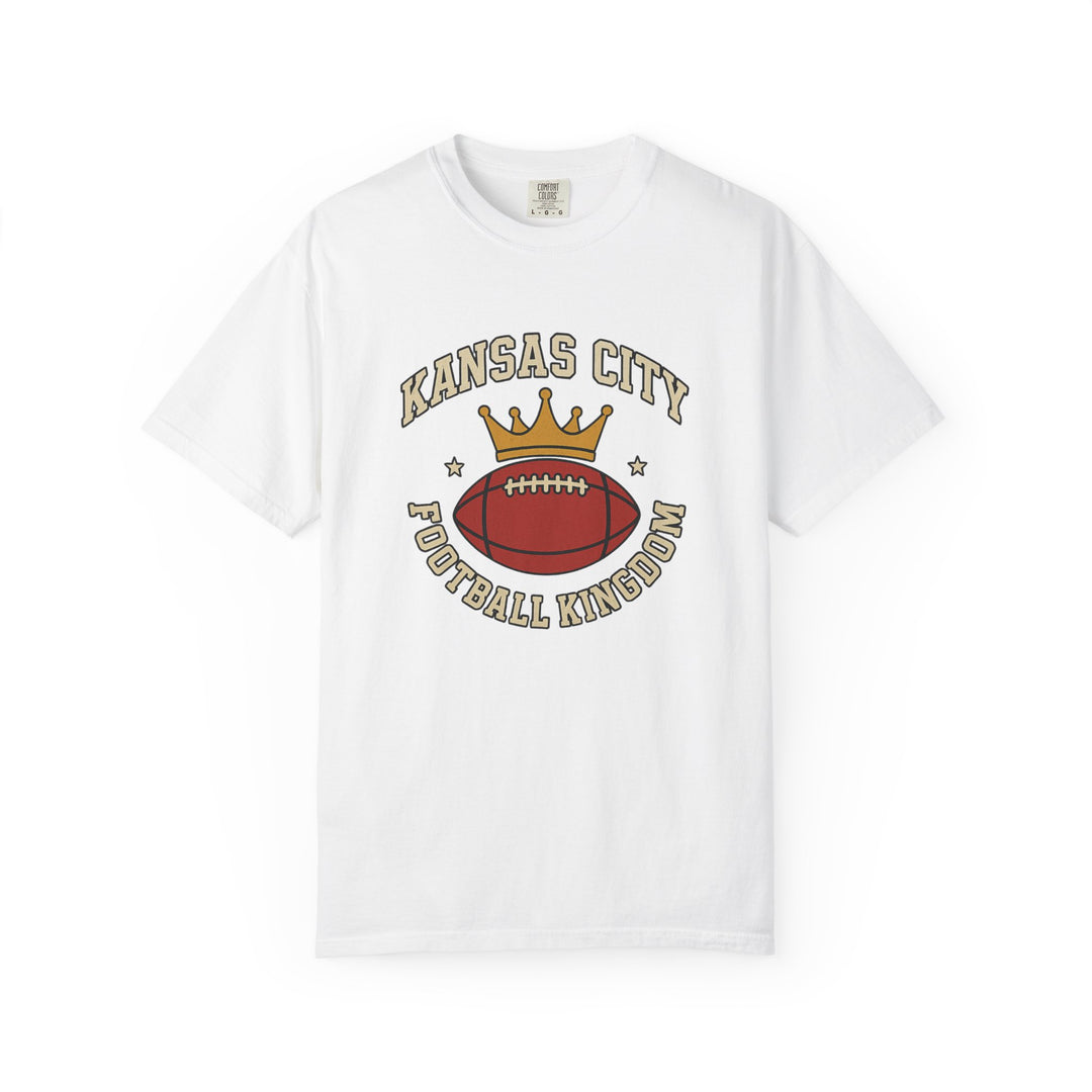 Kansas City Football Kingdom T-Shirt KC Crown and Football Graphic Tee- Ten & Timber