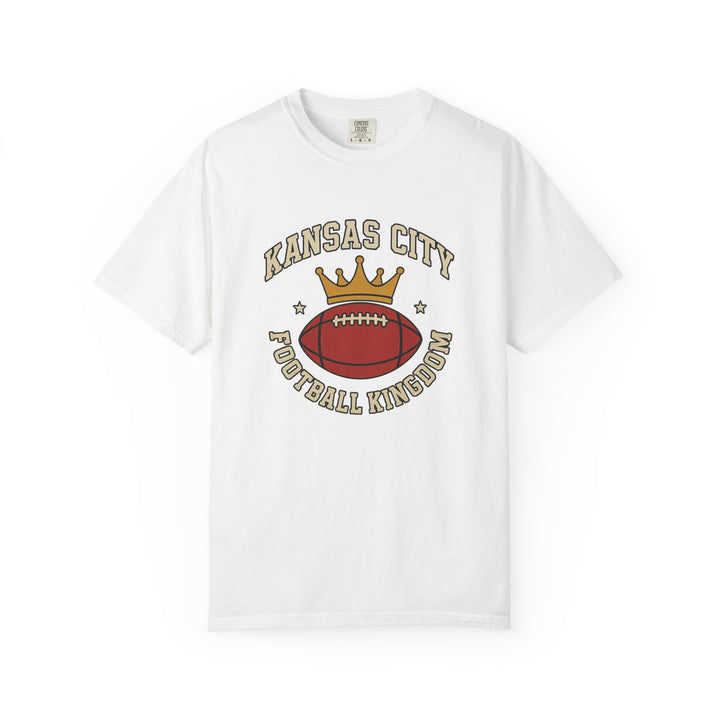 Kansas City Football Kingdom T-Shirt KC Crown and Football Graphic Tee- Ten & Timber