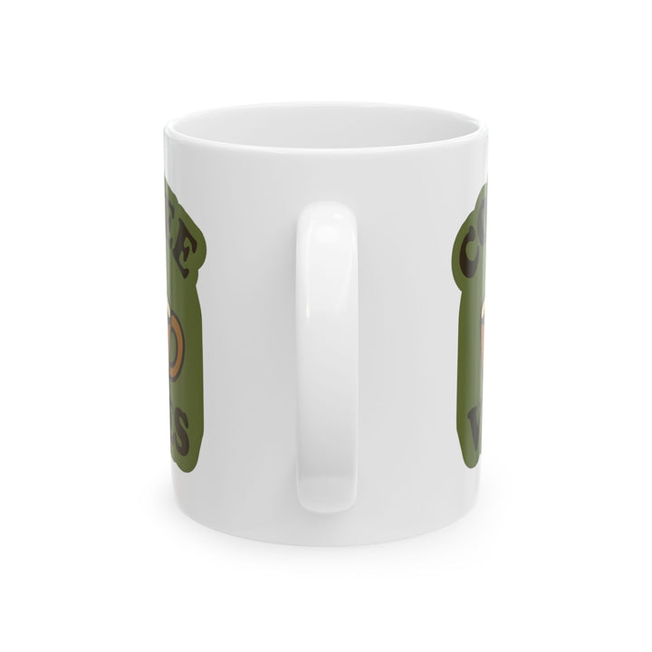Coffee Vibes Mug Retro Green & Brown Coffee Cup Cute Gift for Coffee Lovers
