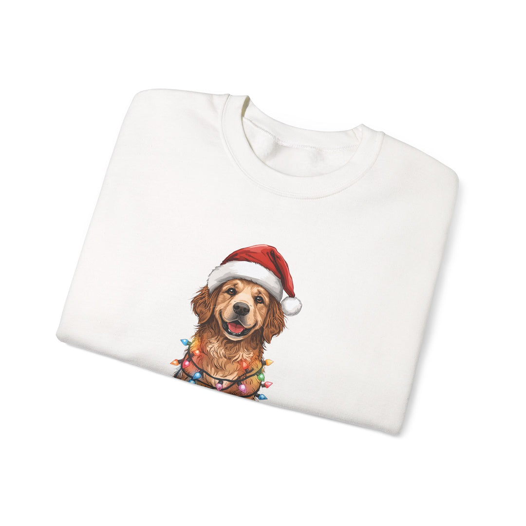 Golden Retriever Christmas Lights Sweatshirt | Cute Dog Santa Holiday Crewneck