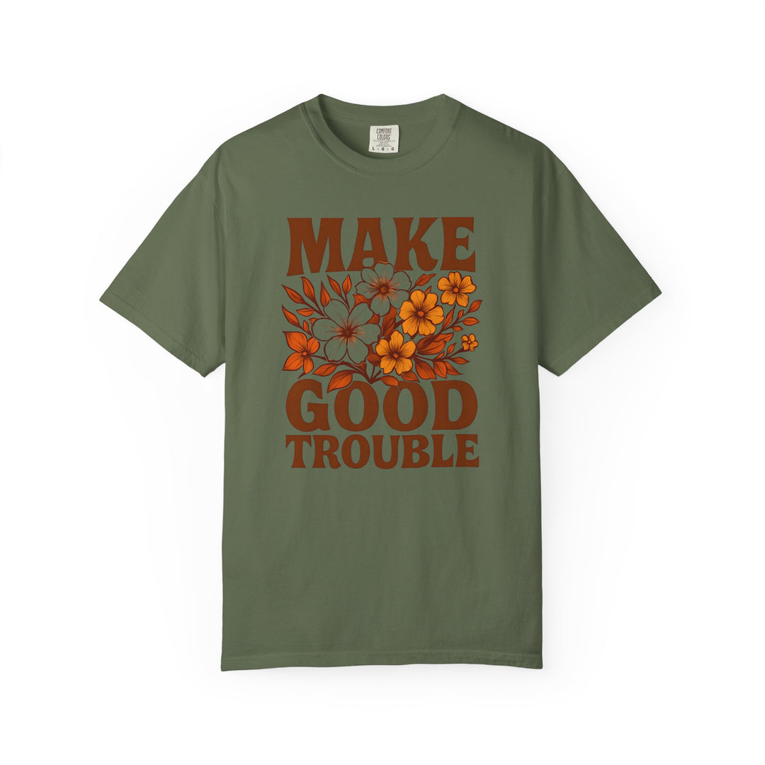 Make Good Trouble Retro Floral T-Shirt – Activist Graphic Tee- Ten & Timber