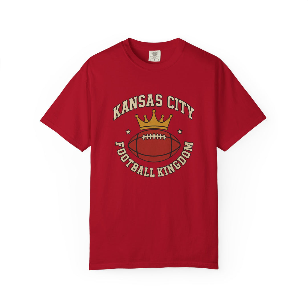 Kansas City Football Kingdom T-Shirt KC Crown and Football Graphic Tee- Ten & Timber