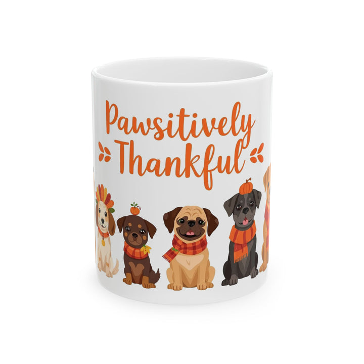Pawsitively Thankful Fall Dog Mug, Cute Thanksgiving Coffee Cup, Autumn Dog Lover Gift- Ten & Timber