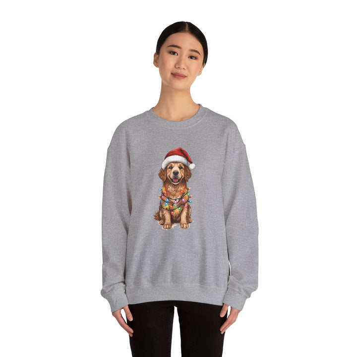Golden Retriever Christmas Lights Sweatshirt | Cute Dog Santa Holiday Crewneck