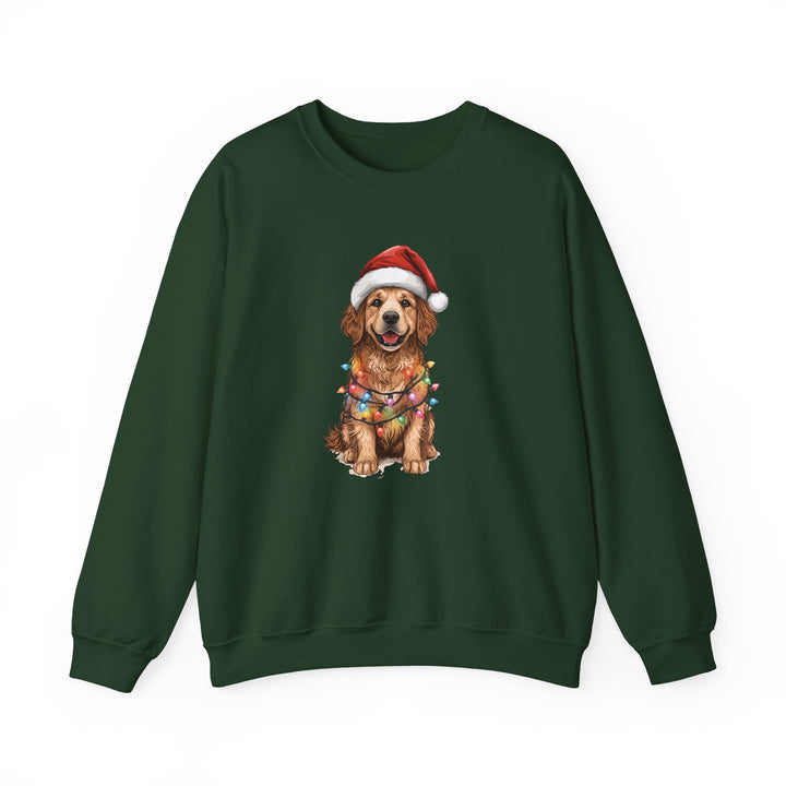 Golden Retriever Christmas Lights Sweatshirt | Cute Dog Santa Holiday Crewneck
