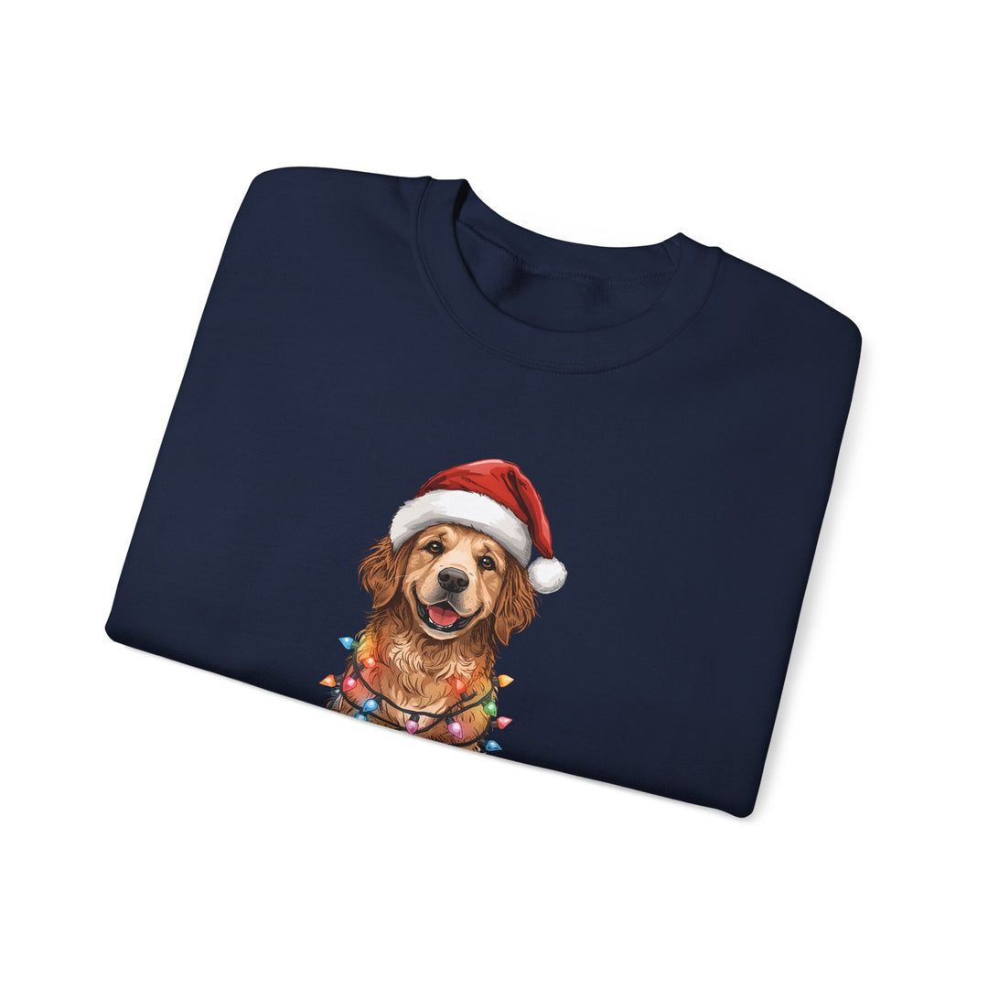 Golden Retriever Christmas Lights Sweatshirt | Cute Dog Santa Holiday Crewneck