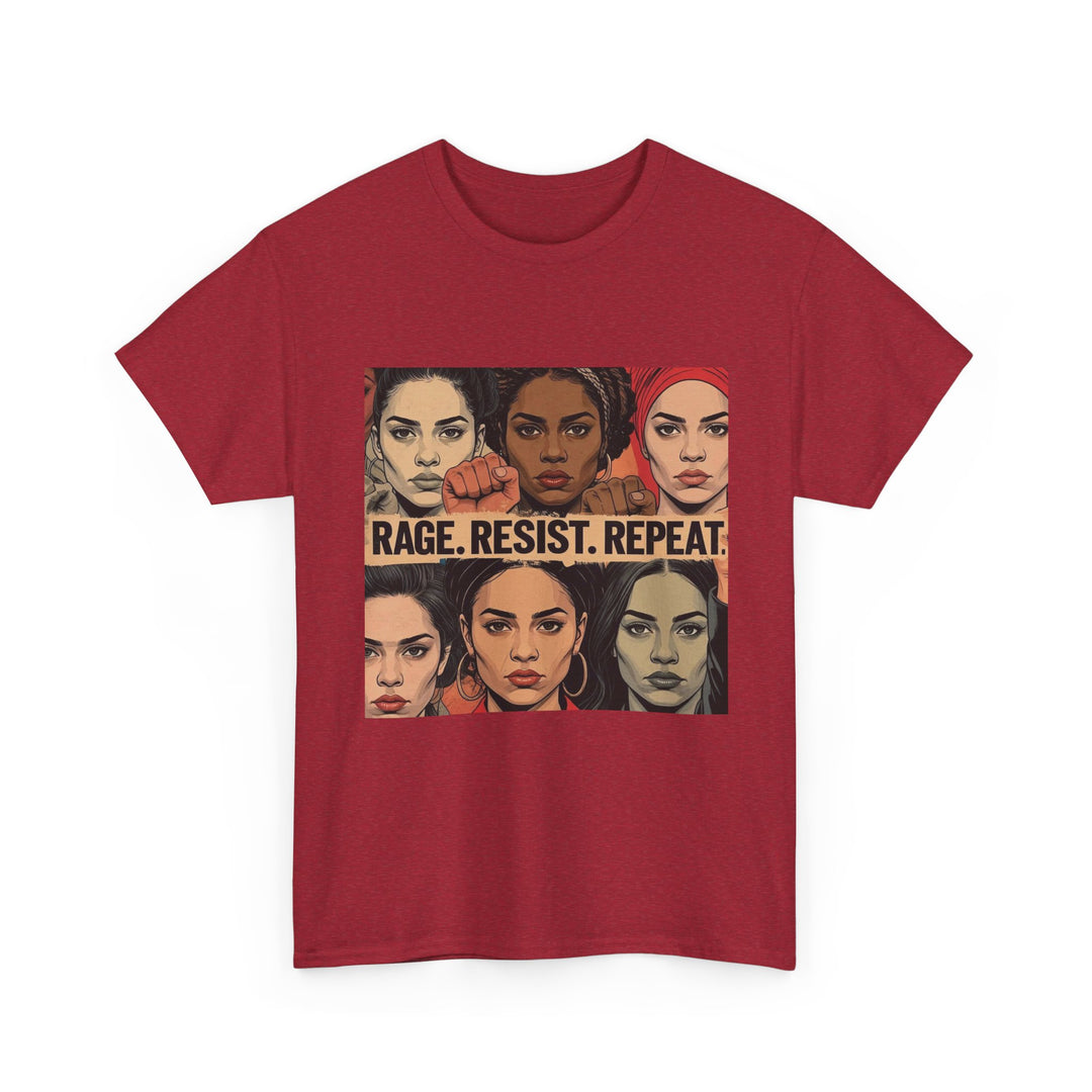 Rage Resist Repeat TShirt Feminist Protest Graphic Tee Empowerment Shirt for Women Bold Social Justice Apparel- Ten & Timber