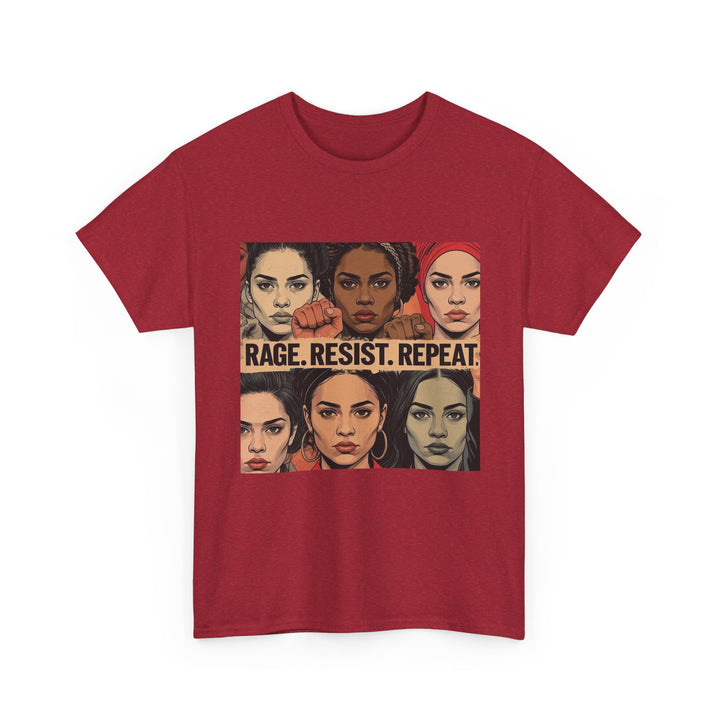 Rage Resist Repeat TShirt Feminist Protest Graphic Tee Empowerment Shirt for Women Bold Social Justice Apparel- Ten & Timber