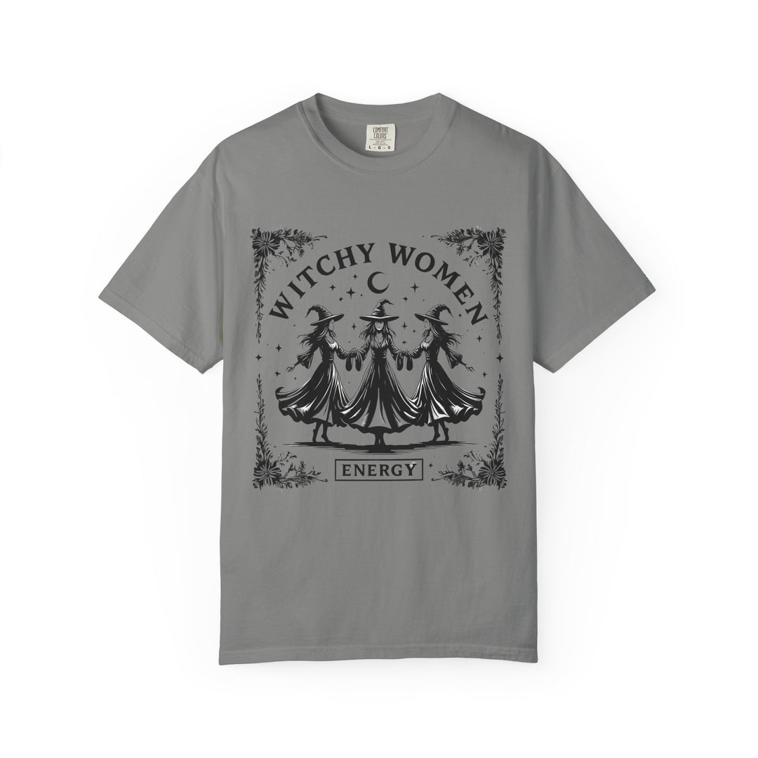 Witchy Women Energy T-Shirt, Unisex Garment-Dyed Tee, Boho Shirt, Halloween Apparel, Spiritual Gift, Tarot Lovers Top- Ten & Timber