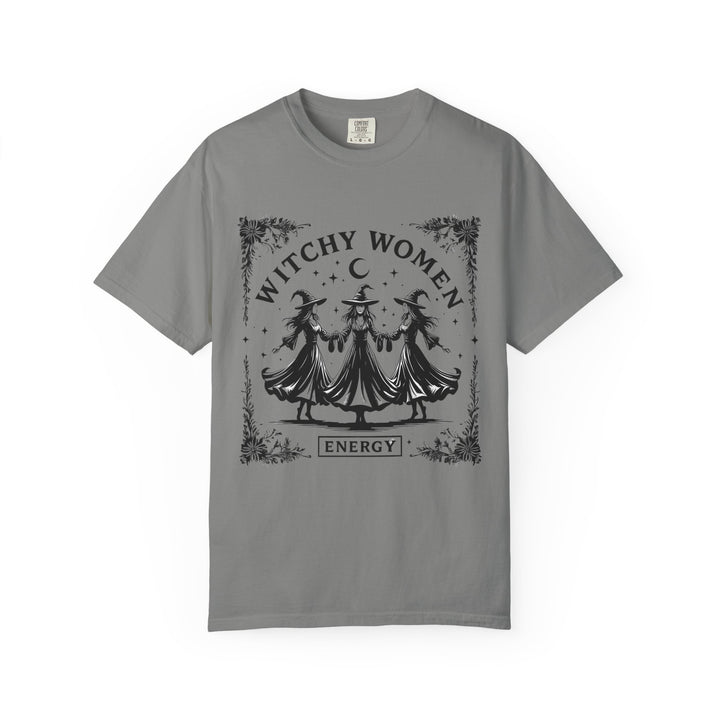 Witchy Women Energy T-Shirt, Unisex Garment-Dyed Tee, Boho Shirt, Halloween Apparel, Spiritual Gift, Tarot Lovers Top- Ten & Timber