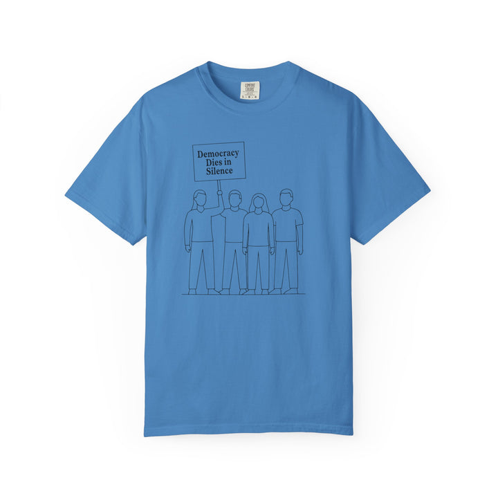 Democracy Dies in Silence T-Shirt – Minimalist Protest Graphic Tee for Free Speech- Ten & Timber