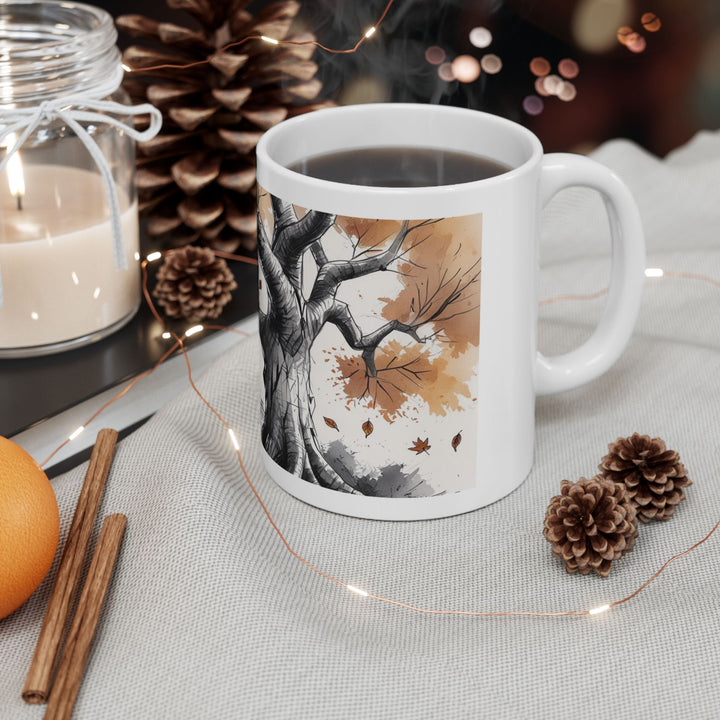 Fall of Democracy Mug Political Satire Coffee Cup, U.S. Capitol Autumn Protest Design, Democracy Awareness Gift- Ten & Timber