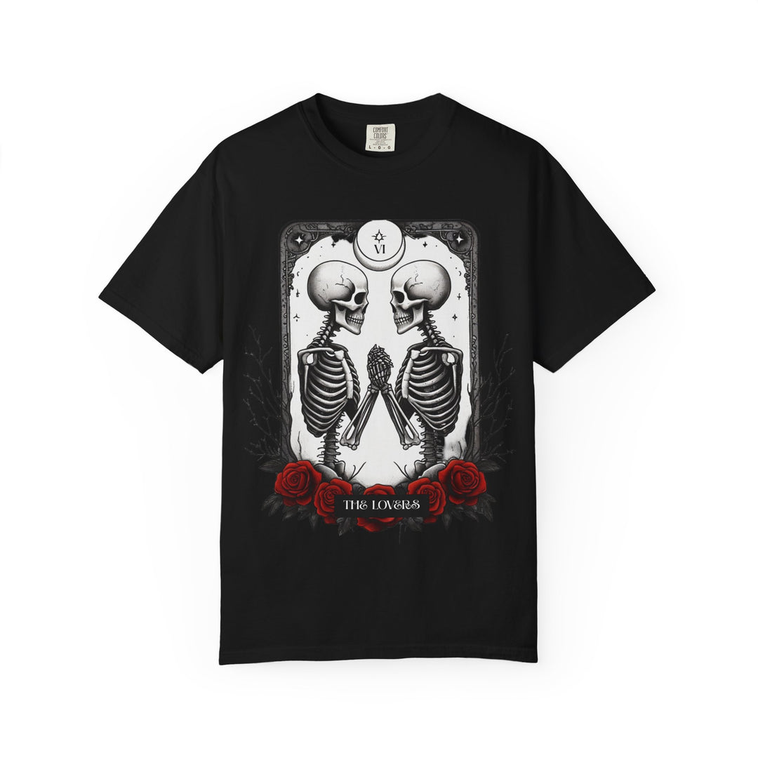 The Lovers Tarot Card Skeleton T-Shirt Gothic Romance Tarot Tee- Ten & Timber