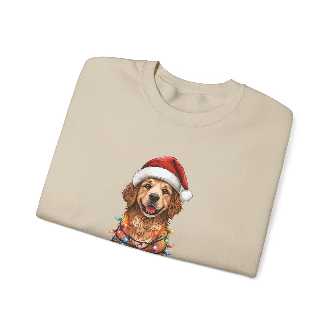 Golden Retriever Christmas Lights Sweatshirt | Cute Dog Santa Holiday Crewneck