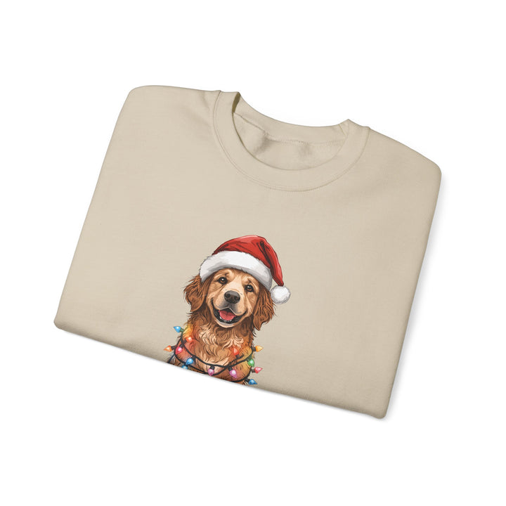 Golden Retriever Christmas Lights Sweatshirt | Cute Dog Santa Holiday Crewneck