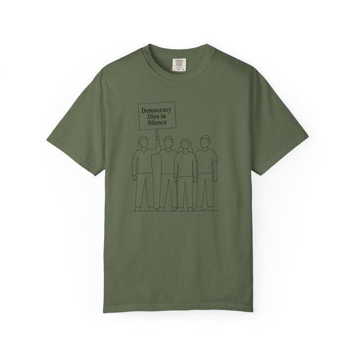 Democracy Dies in Silence T-Shirt – Minimalist Protest Graphic Tee for Free Speech- Ten & Timber