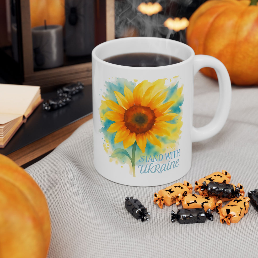 Stand With Ukraine Sunflower Mug – Inspirational Support Gift- Ten & Timber