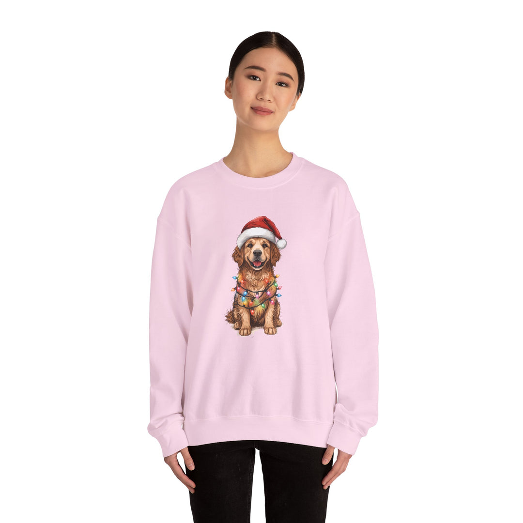 Golden Retriever Christmas Lights Sweatshirt | Cute Dog Santa Holiday Crewneck