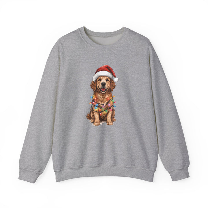 Golden Retriever Christmas Lights Sweatshirt | Cute Dog Santa Holiday Crewneck