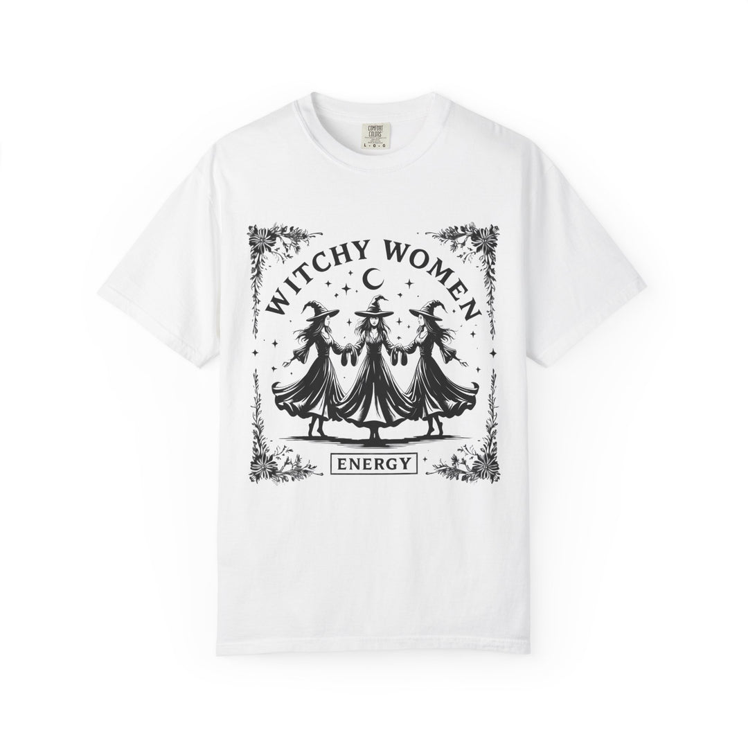 Witchy Women Energy T-Shirt, Unisex Garment-Dyed Tee, Boho Shirt, Halloween Apparel, Spiritual Gift, Tarot Lovers Top- Ten & Timber