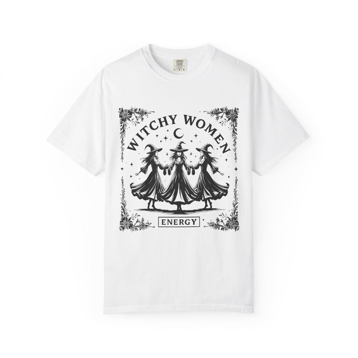 Witchy Women Energy T-Shirt, Unisex Garment-Dyed Tee, Boho Shirt, Halloween Apparel, Spiritual Gift, Tarot Lovers Top- Ten & Timber