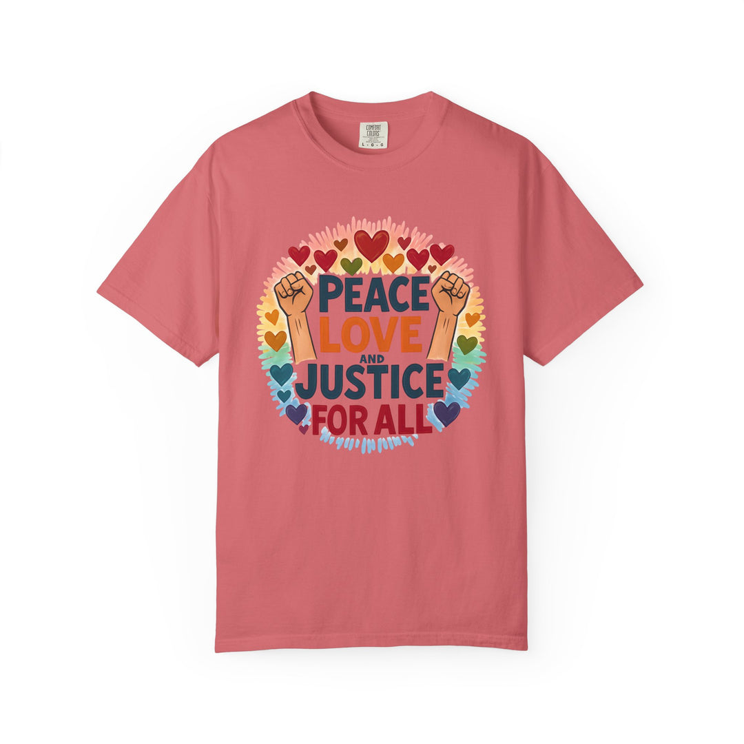 Peace Love and Justice for All TShirt  Social Justice Shirt Equality Activist Tee Pride-Inspired Protest Shirt Unisex Statement Graphic Tee