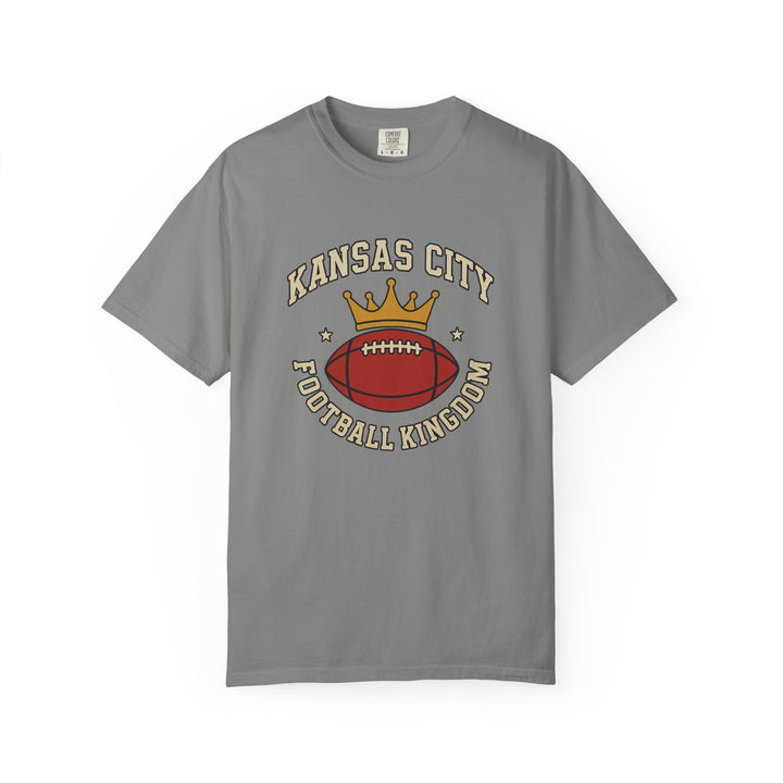 Kansas City Football Kingdom T-Shirt KC Crown and Football Graphic Tee- Ten & Timber