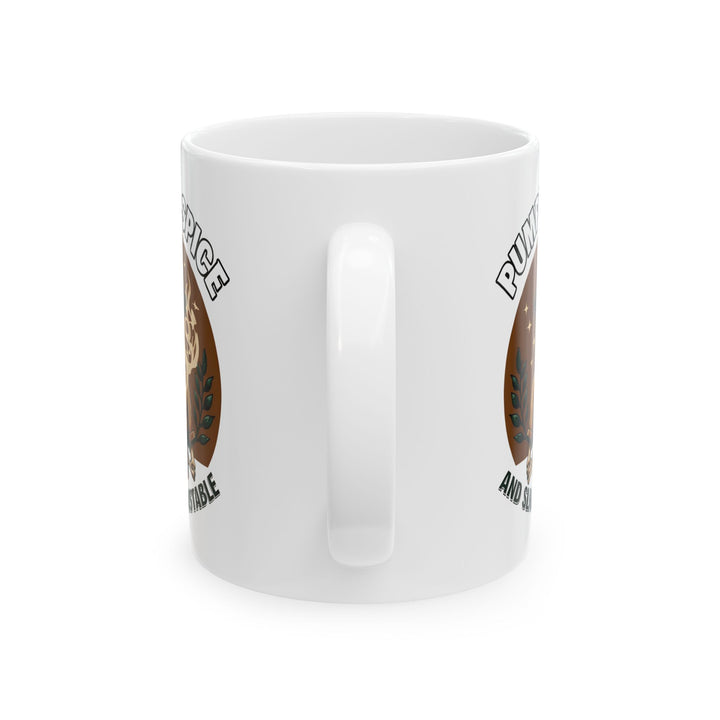 Pumpkin Spice & Slightly Unstable Mug Funny Skeleton Witch Coffee Cup Spooky Fall Halloween Drinkware for Pumpkin Spice Lovers