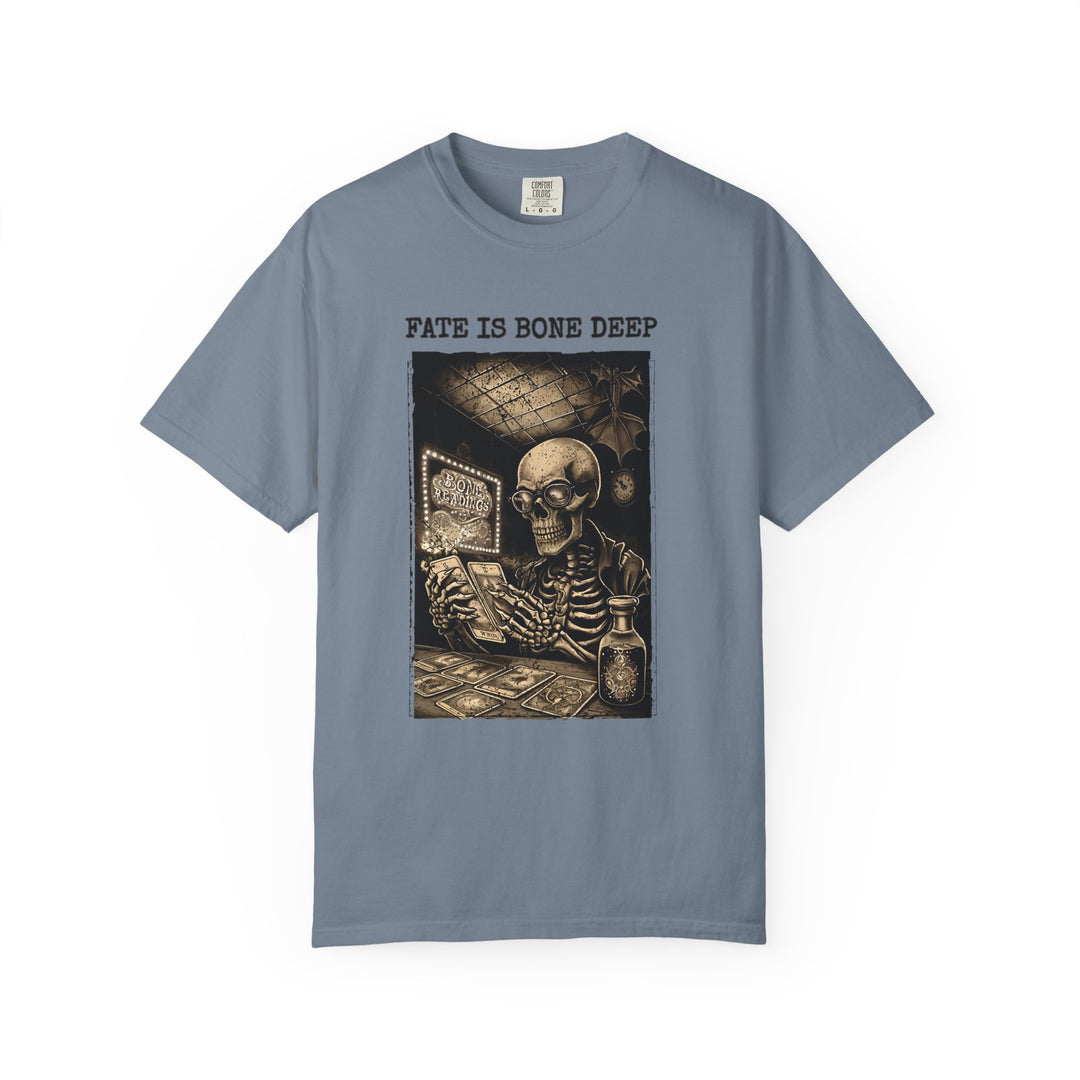 Fate Is Bone Deep TShirt Gothic Skeleton Tarot Tee Dark Occult Fortune Teller Shirt Bone Readings Unisex Graphic Top- Ten & Timber