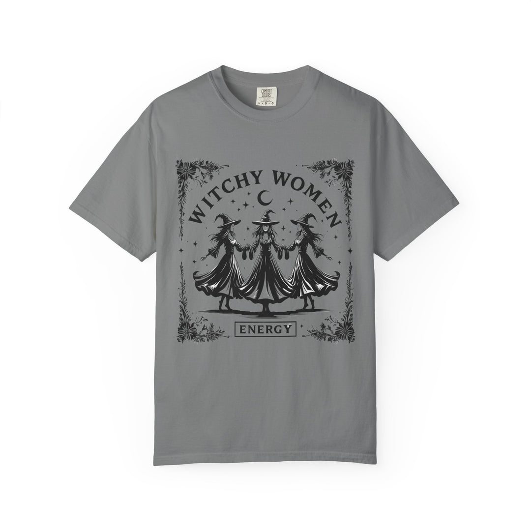 Witchy Women Energy T-Shirt, Unisex Garment-Dyed Tee, Boho Shirt, Halloween Apparel, Spiritual Gift, Tarot Lovers Top- Ten & Timber