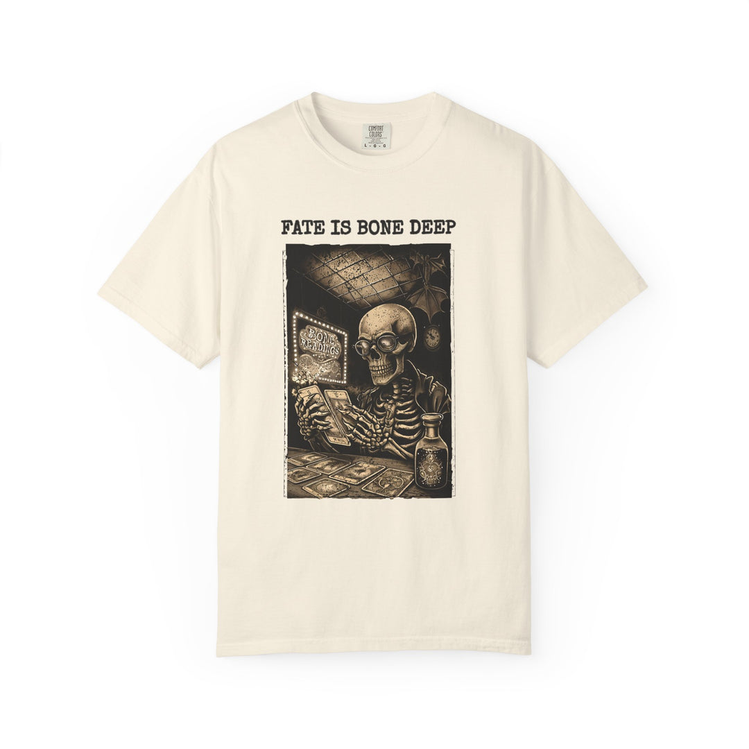 Fate Is Bone Deep TShirt Gothic Skeleton Tarot Tee Dark Occult Fortune Teller Shirt Bone Readings Unisex Graphic Top- Ten & Timber