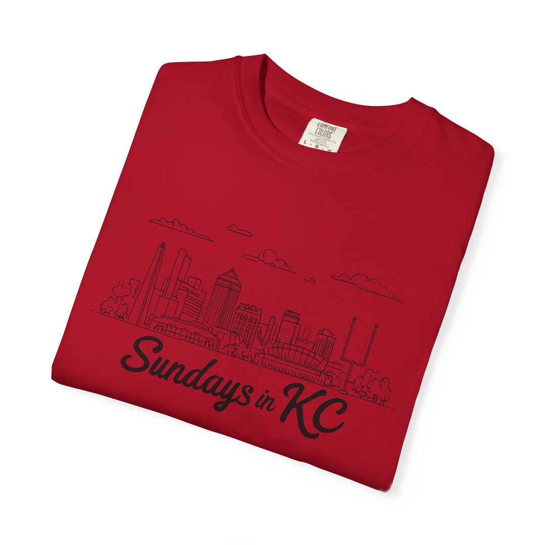 Sundays in KC Shirt Kansas City Football Skyline TShirt for Game Day Fans- Ten & Timber