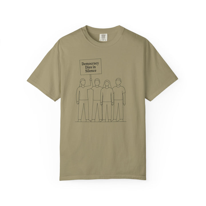 Democracy Dies in Silence T-Shirt – Minimalist Protest Graphic Tee for Free Speech- Ten & Timber