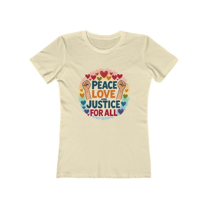 Peace Love and Justice for All T-Shirt | Rainbow Equality Activist Tee